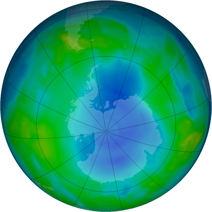 Antarctic ozone map for 17 June 2013
